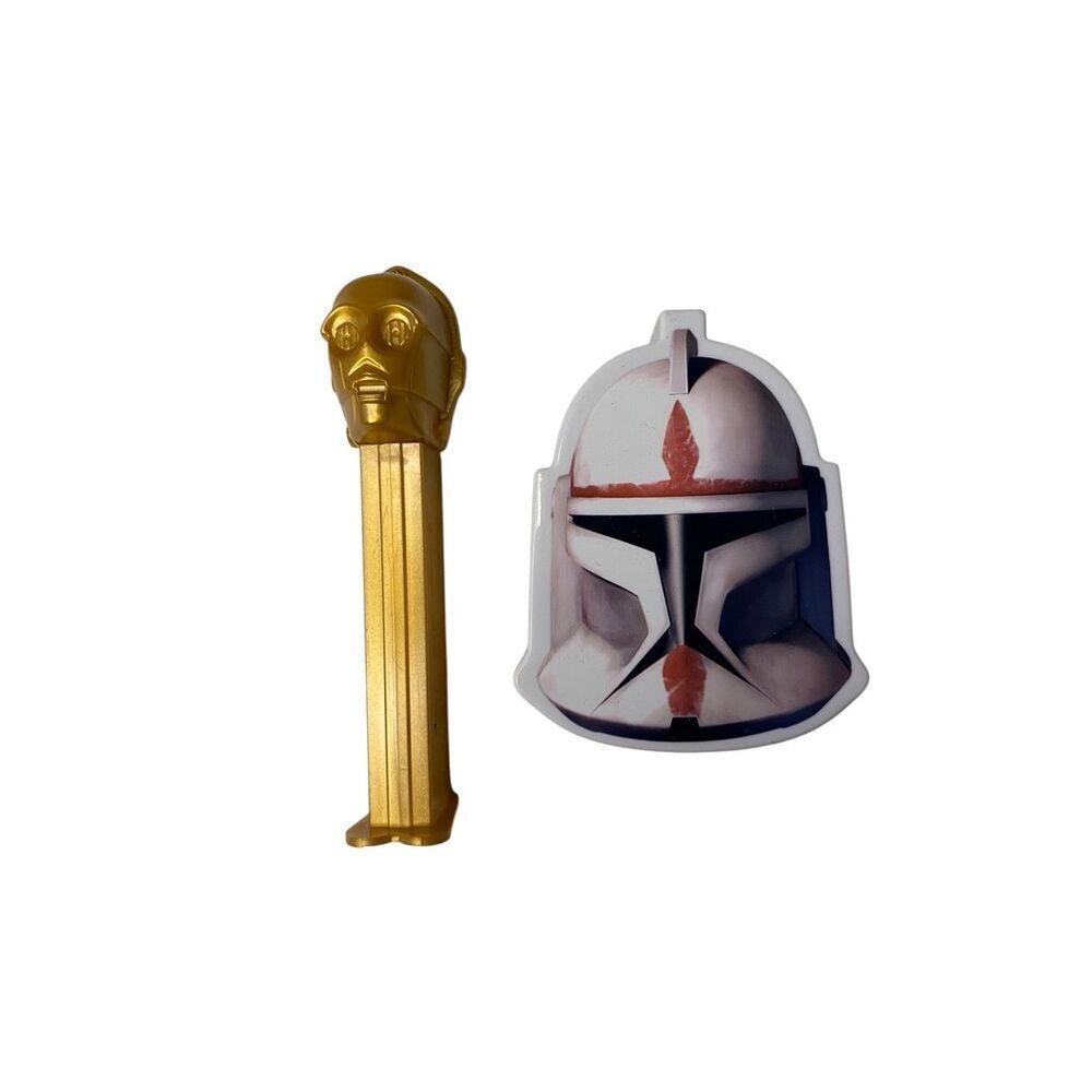 Lot of 2 C3P0 Pez Dispenser Storm Trooper Container Collectible